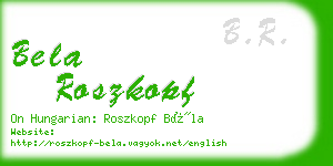 bela roszkopf business card